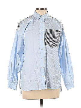 Aqua Long Sleeve Button-Down Shirt (view 1)