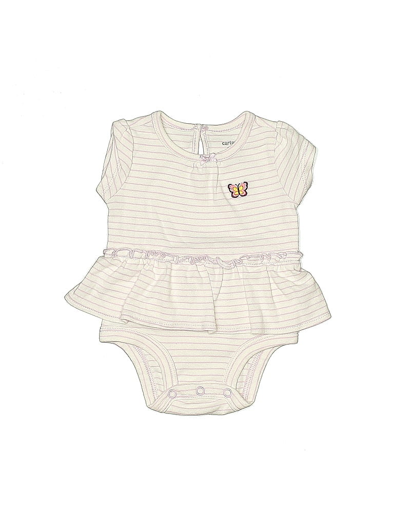 CARTER'S Pre-owned Babies' Short Sleeve Onesie In White
