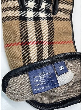 Burberry Nova Check Print Cashmere & Leather Gloves (view 2)