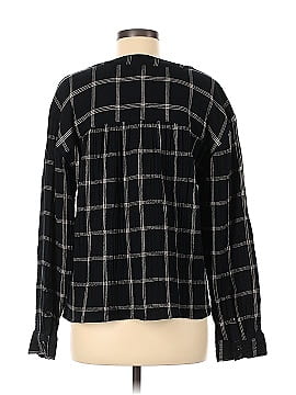 Madewell Long Sleeve V-Neck Grid Plaid Top (view 2)