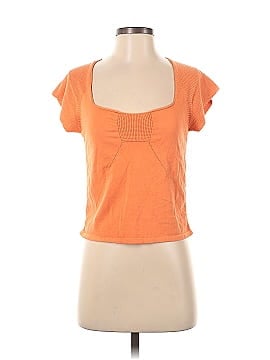 Max Studio Short Sleeve Silk Top (view 1)