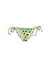 B. Split Chevron-herringbone Gold Swimsuit Bottoms Size M - photo 1