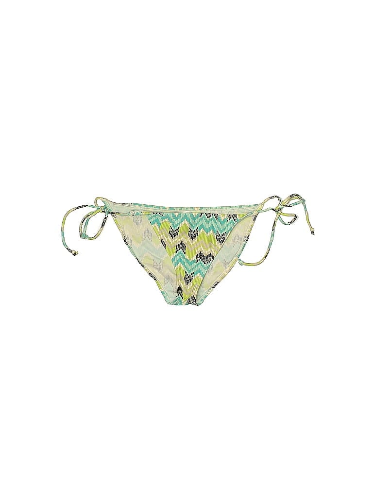 B. Split Chevron-herringbone Gold Swimsuit Bottoms Size M - photo 1
