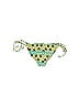 B. Split Chevron-herringbone Gold Swimsuit Bottoms Size M - photo 2