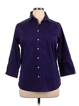 Lands' End 3/4 Sleeve Button-Down Shirt (view 1)