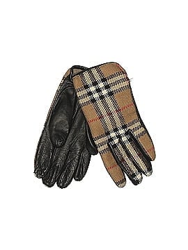 Burberry Nova Check Print Cashmere & Leather Gloves (view 1)