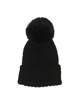 Adrienne Landau Knit Beanie with Fox Fur Pom-Pom (view 1)