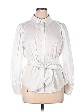 ELOQUII Long Sleeve Button-Down Shirt (view 1)