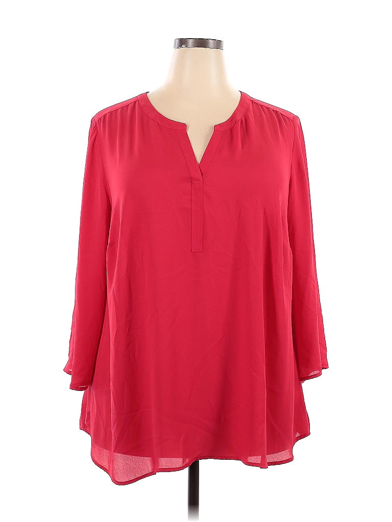 Haut 2 Pièces Lorsay Rouge Foncé Satin - Taille M, Manches 3/4 - Occasion En Excellent état