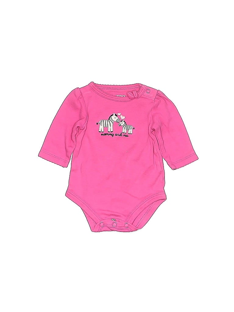 Pre-owned Carter's Babies' Long Sleeve Onesie In Pink