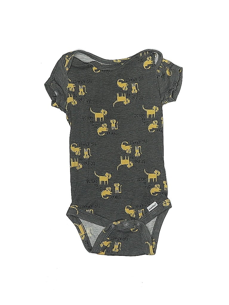 Gerber 100% Cotton Print Gold Short Sleeve Onesie Size 3-6 mo - photo 1