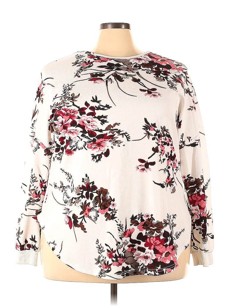 Pre-owned Shein Curve Long Sleeve Blouse In White