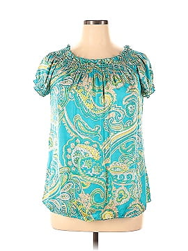 INC International Concepts Short Sleeve Silk Top (view 1)