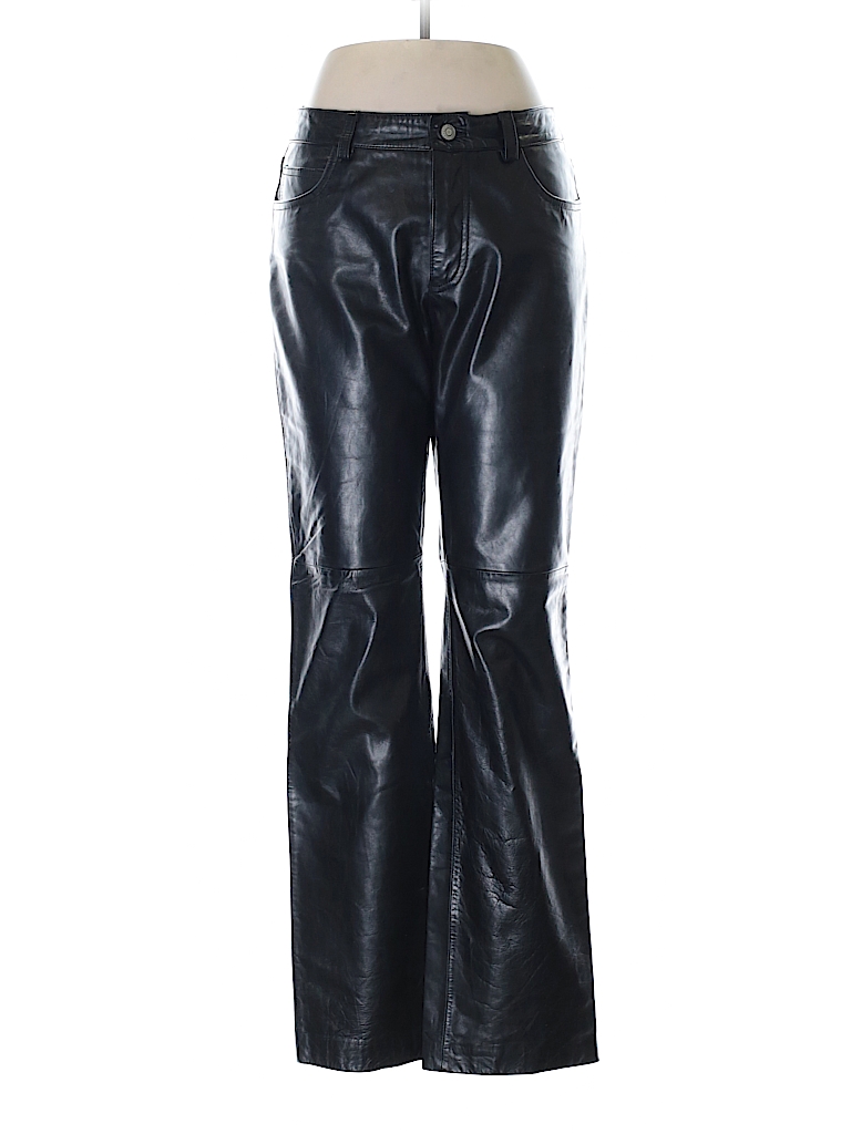 Gap 100% Leather Solid Black Leather Pants Size 6 - 79% off | thredUP