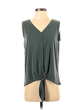 Green Envelope Sleeveless Button-Down Shirt (view 1)