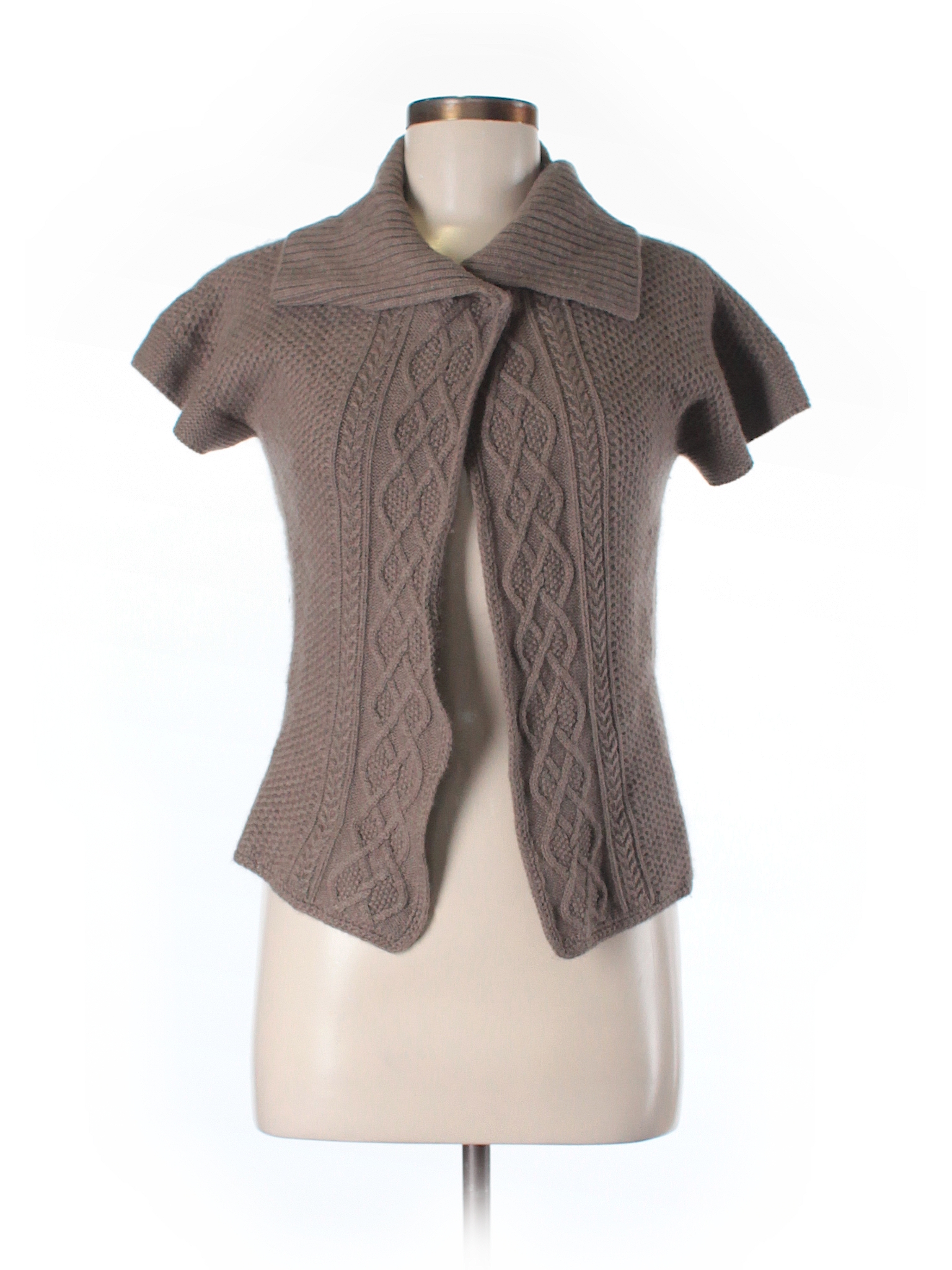 Charter Club 100% Cashmere Solid Brown Cashmere Cardigan Size S - 74%