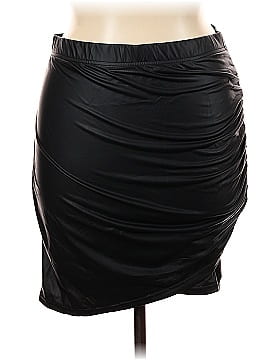 Shein Curve Faux Leather Skirt (view 1)