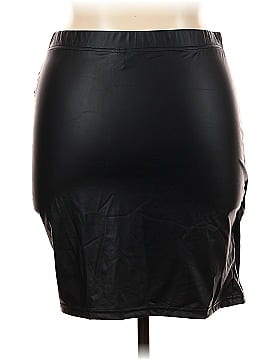 Shein Curve Faux Leather Skirt (view 2)