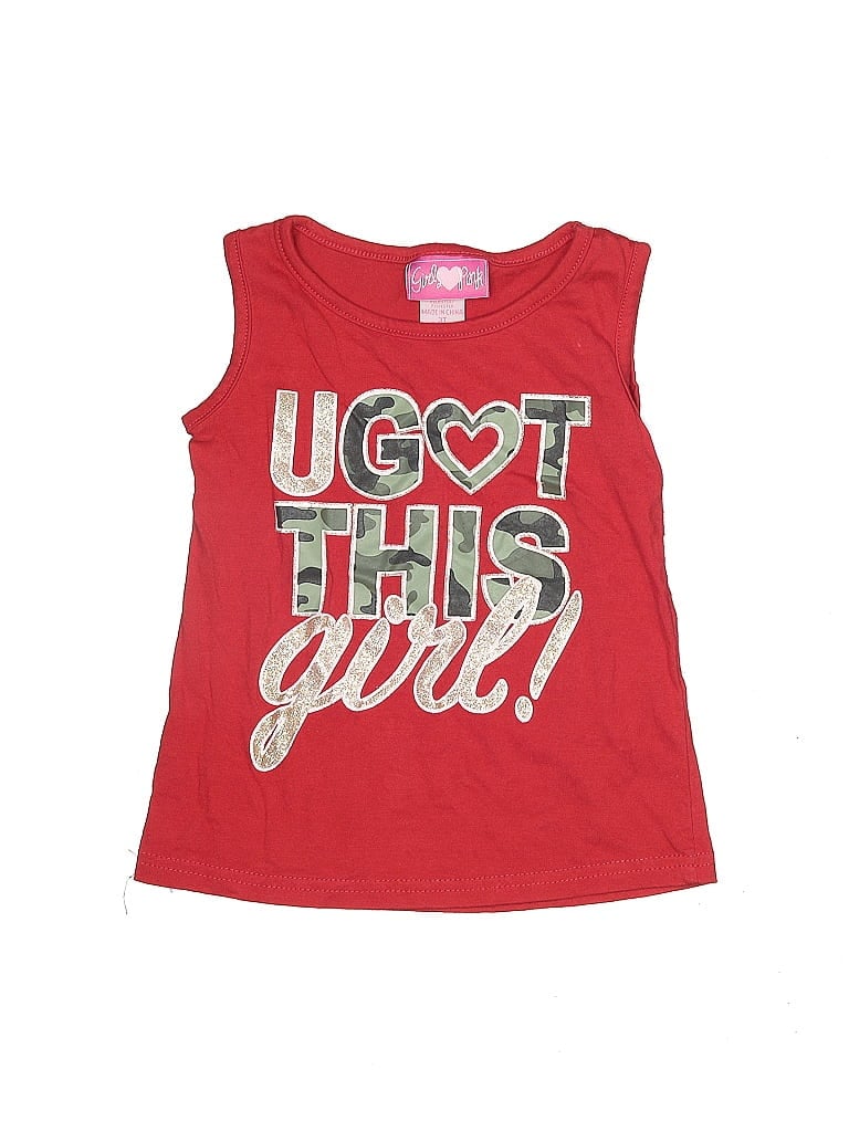 Girls Love Pink Red Sleeveless T-Shirt Size 3T - photo 1
