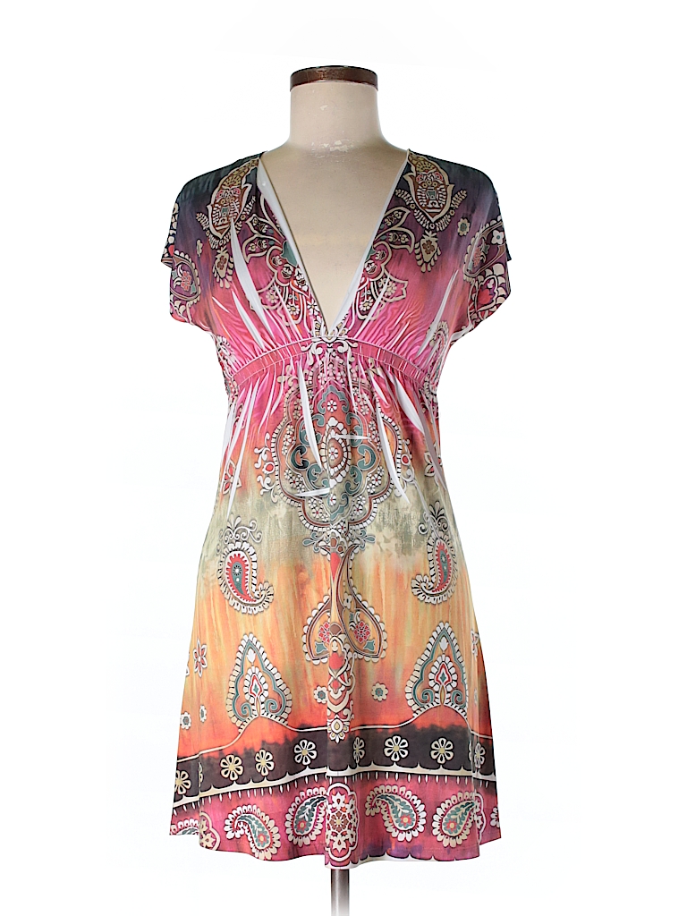 Color in Motion Paisley Orange Casual Dress Size M - 62% off | thredUP