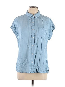 Cosmic Blue Love Short Sleeve Button-Down Shirt (view 1)