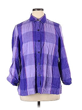 JM Collection 3/4 Sleeve Button-Down Shirt (view 1)