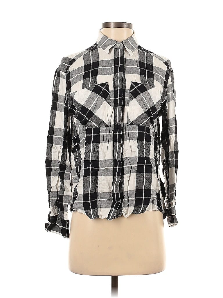 Pre-owned Express Long Sleeve Blouse In Silver