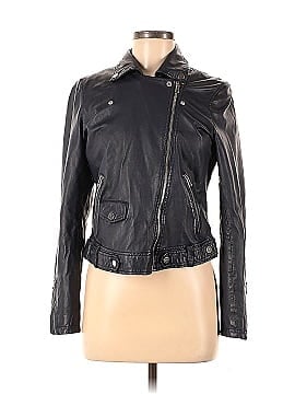Slate & Willow Navy Leather Moto Jacket (view 1)