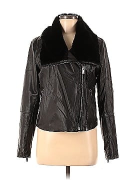 Slate & Willow Faux Fur Collared Leather Jacket (view 1)