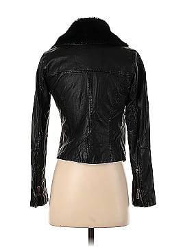 Slate & Willow Faux Fur Collared Leather Jacket (view 2)