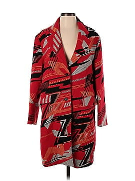 Koché Red Abstract Printed Coat (view 1)