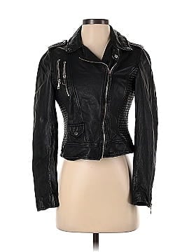 Slate & Willow Contrast Zip Leather Jacket (view 1)