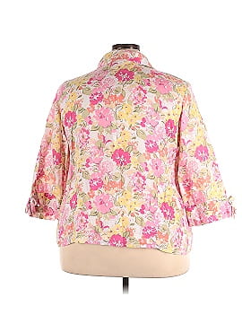 JM Collection 3/4 Sleeve Button-Down Shirt (view 2)