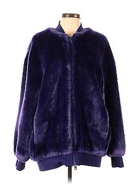 Tibi Purple Luxe Faux Fur Jacket (view 1)