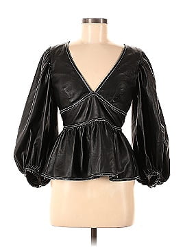 STAUD Faux Leather Luna Top (view 1)