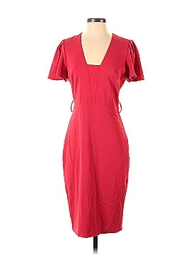 Badgley Mischka Red Flutter Sleeve Dress (view 1)