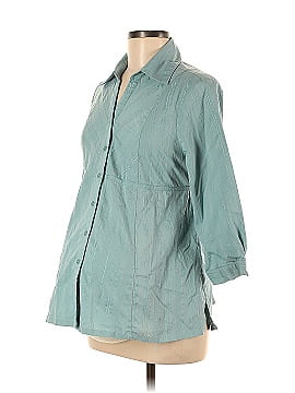 Announcements Maternity 3/4 Sleeve Button-Down Shirt (view 1)
