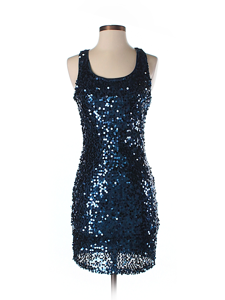 Forever 21 100% Polyester Solid Dark Blue Cocktail Dress Size S - 72% ...