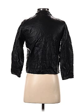 Black Rivet Faux Leather Jacket (view 2)