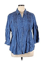 Gloria Vanderbilt 3/4 Sleeve Button Down Shirt