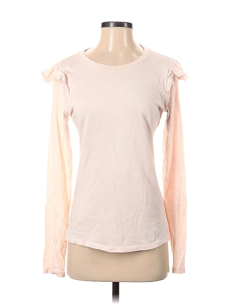Pre-owned Frame Long Sleeve Top Pink Sweetheart Neckline Tops