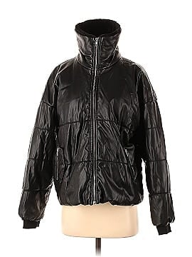 Samantha Sipos Black Faux Leather Puffer (view 1)
