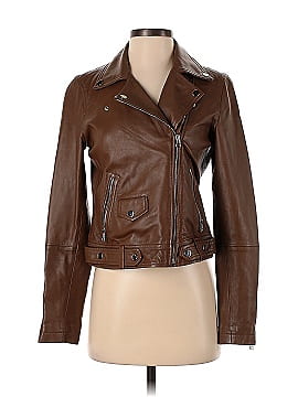 Slate & Willow Toffee Classic Leather Moto Jacket (view 1)