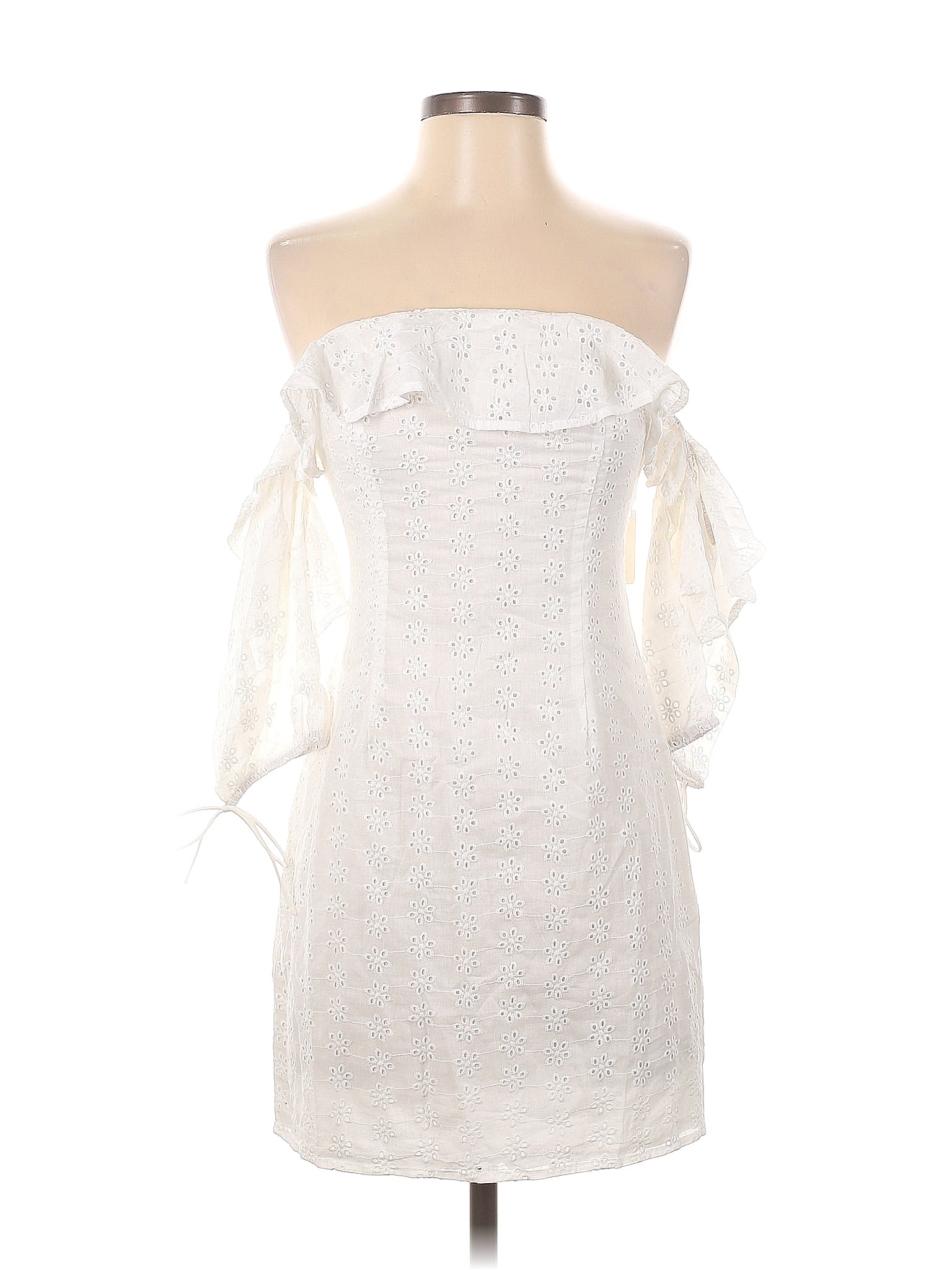 Superdown 100 Cotton White Cocktail Dress Size S 66 off ThredUp