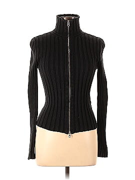 MM6 Maison Martin Margiela Black Ribbed Zip Pullover (view 1)