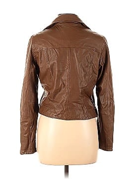 Slate & Willow Toffee Classic Leather Moto Jacket (view 2)