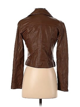Slate & Willow Toffee Classic Leather Moto Jacket (view 2)