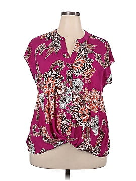 INC International Concepts Short Sleeve Blouse (view 1)