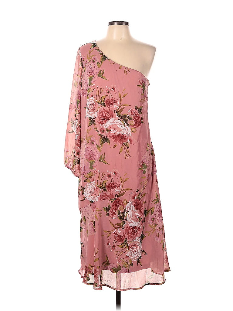 Midnight Velvet 100 Polyester Floral Motif Floral Pink Casual Dress