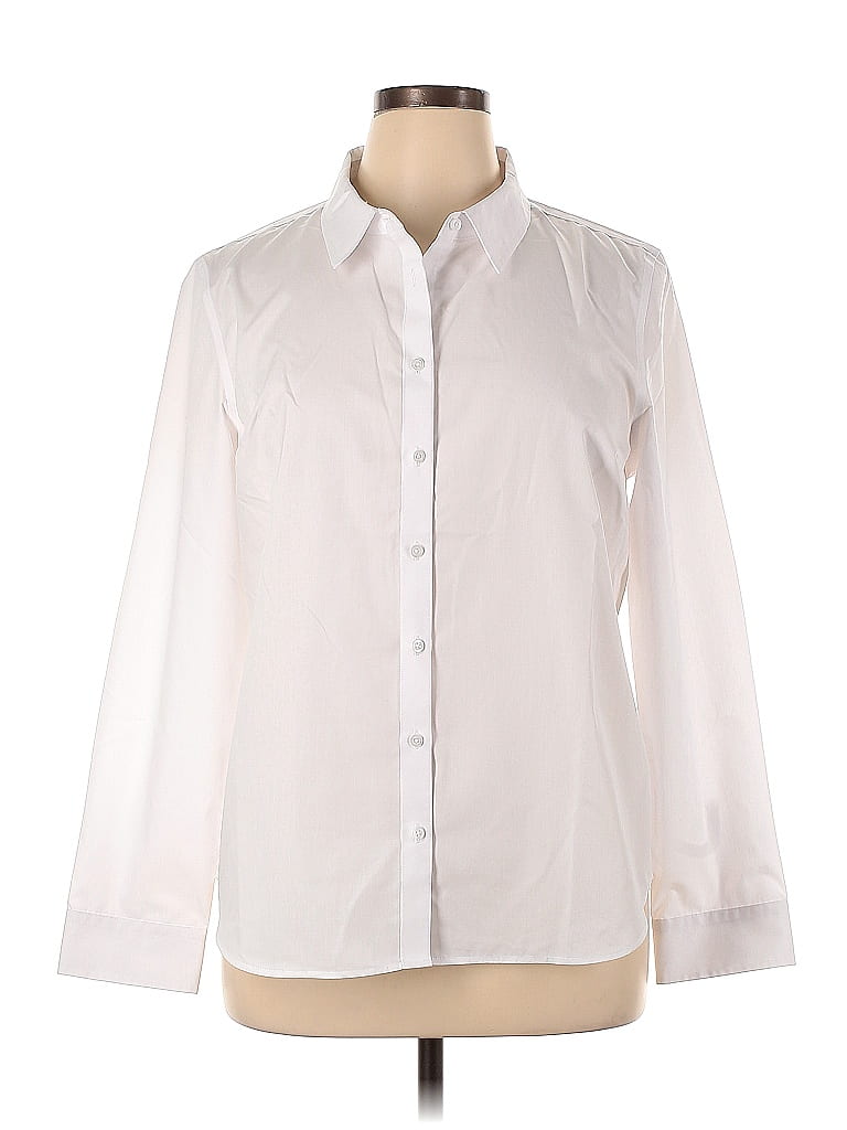 Talbots black gingham button down shirt size medium